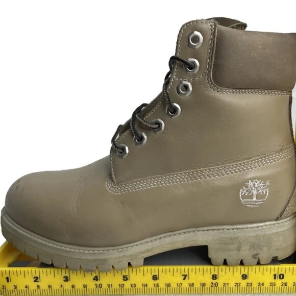 Timberland Beige Leather Work Hiking Lace Up Leather Boots Men's 7 M - Picture 13 of 15